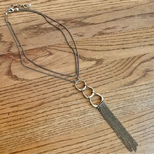 Lucky Brand | Fringe Pendant Layer Necklace | 32” Adjustable